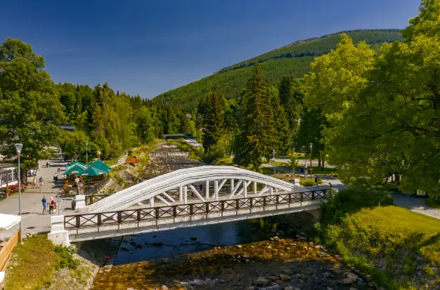 Start z&nbsp;centra Špindlerova Mlýna (Bílý most)